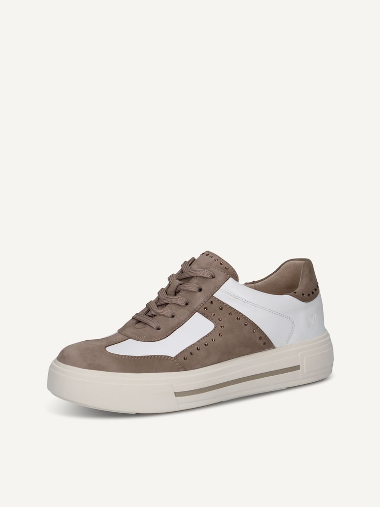 Caprice, Basket en cuir - marron MUD/WHITE, image 3 sur 6