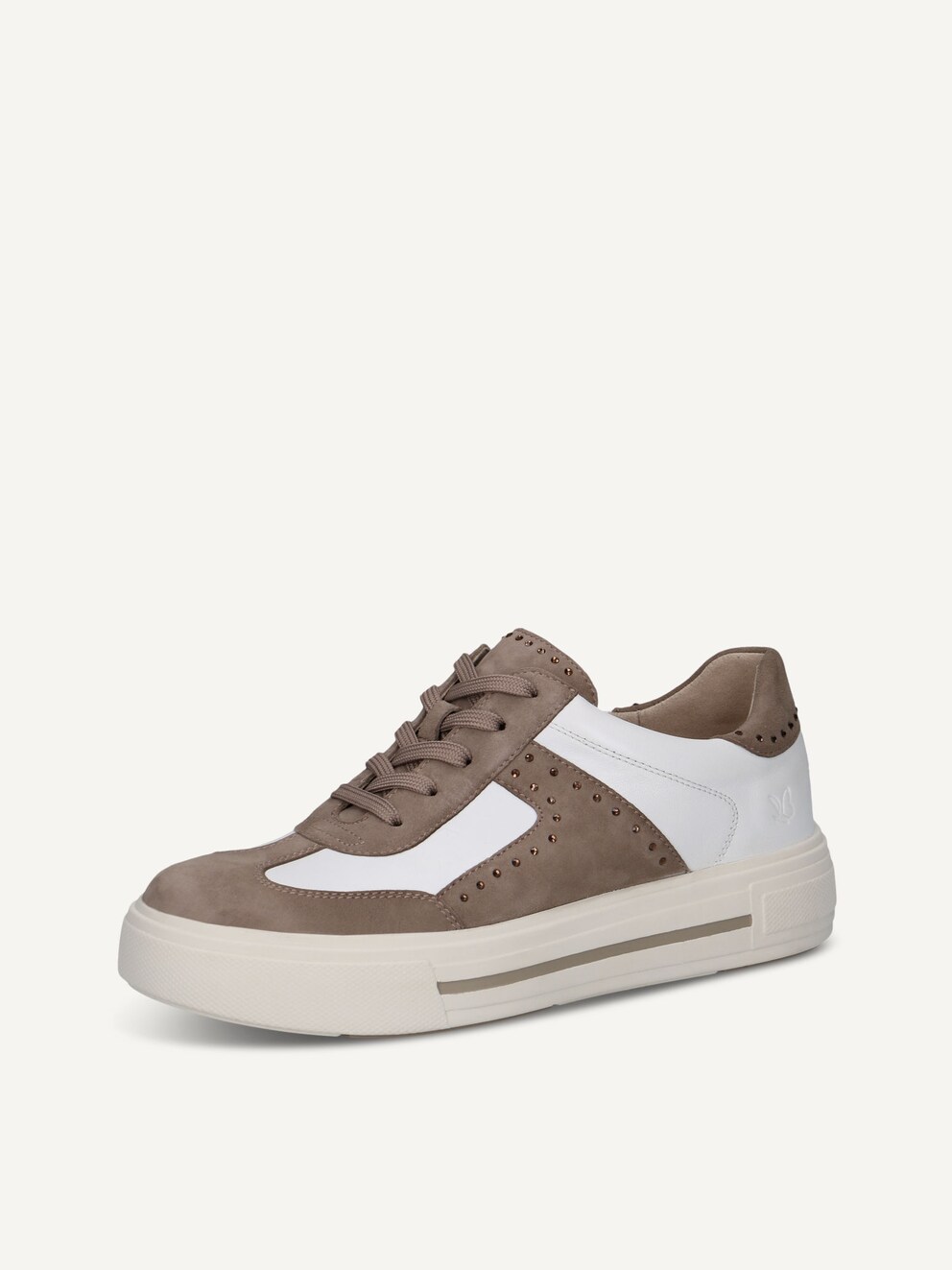Caprice, Leather Sneaker - brown MUD/WHITE, image 1 of 6