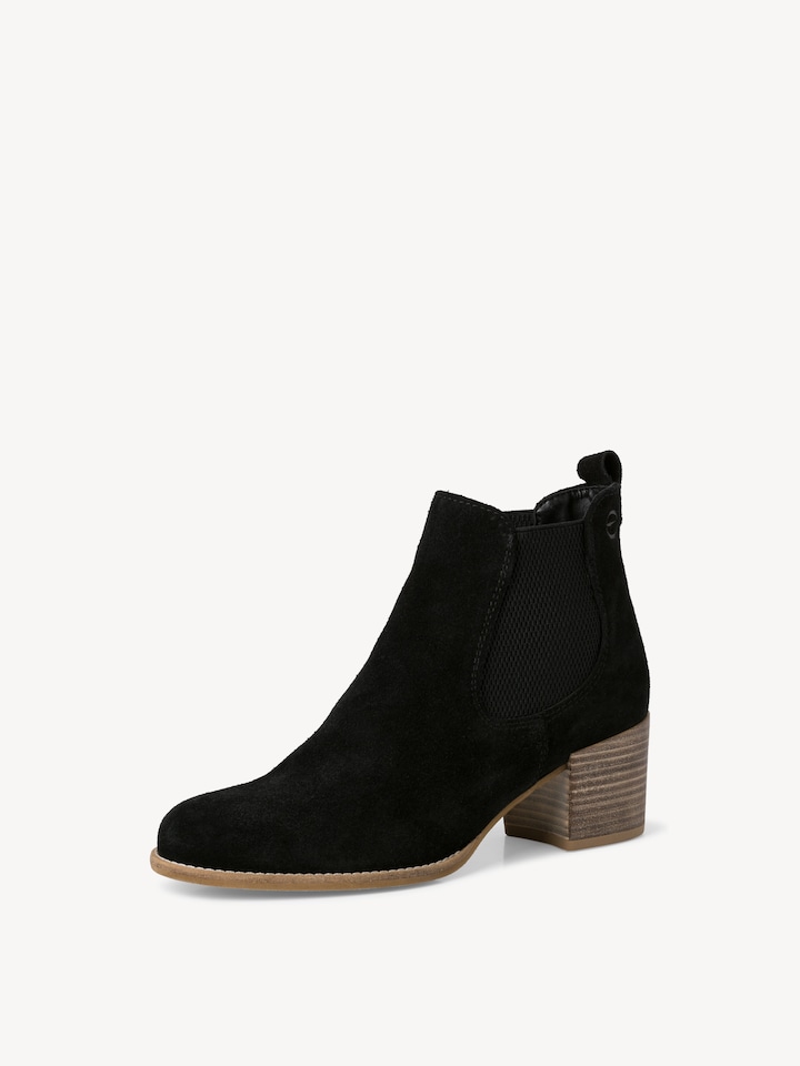 Tamaris, Leren Chelseaboot - zwart BLACK