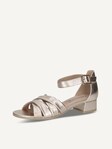 Not selected, Caprice, Leather Heeled sandal - metallic PLATIN METAL.