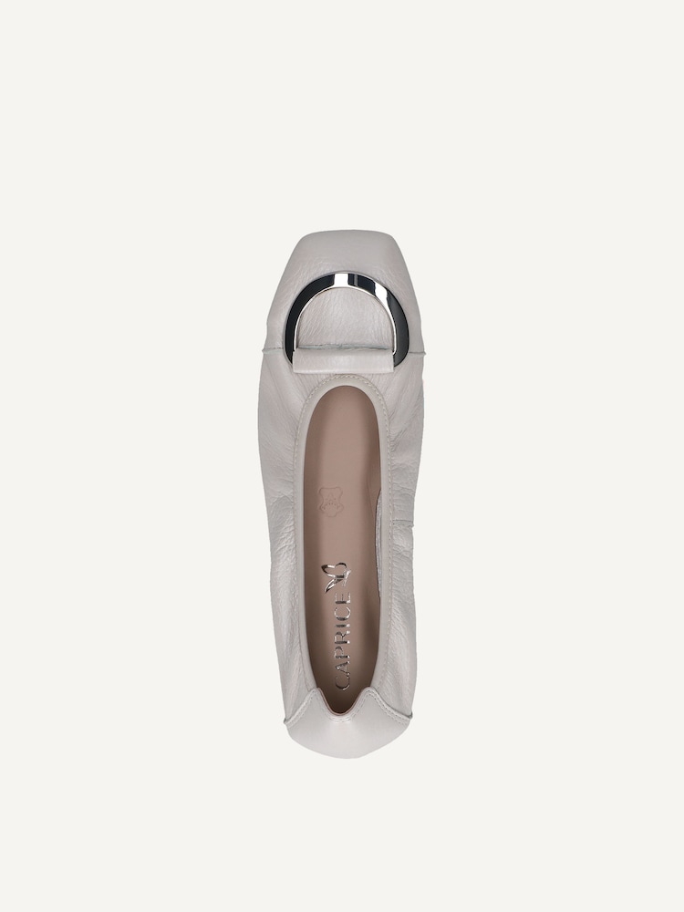 Caprice, Ballerine en cuir - blanc PEARL PERL DEE, image 4 sur 5