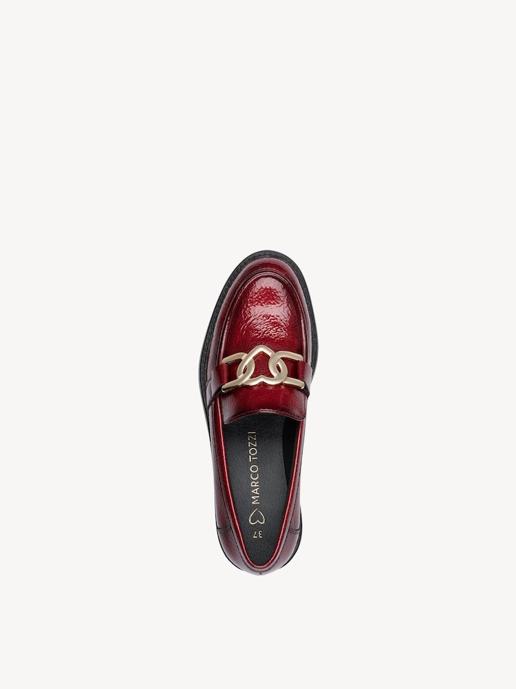 Marco Tozzi, Mocassini - rosso DK.RED PAT., immagine 3 di 6
