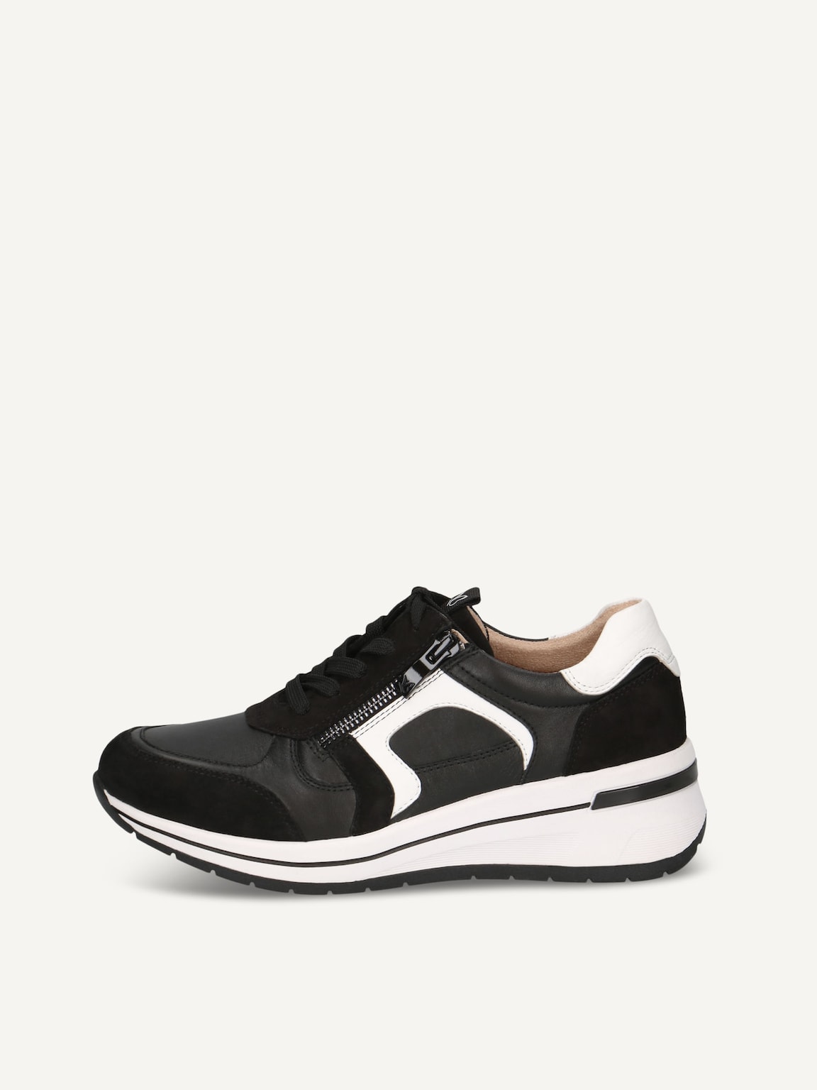 Caprice, Leather Sneaker - black BLACK/WHITE, image 2 of 5
