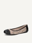 Not selected, Caprice, Leather Ballerina - black BLACK COMB