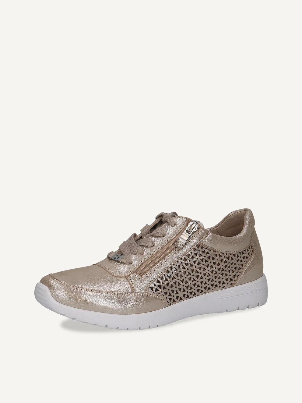 Caprice, Leather Sneaker - brown TAUPE METALLIC, image 1 of 6