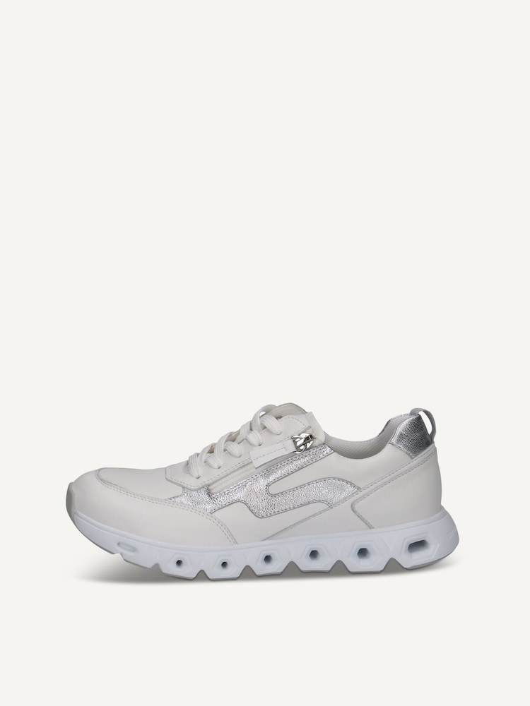 Caprice, Leather Sneaker - white WHITE/SILVER, image 3 of 6