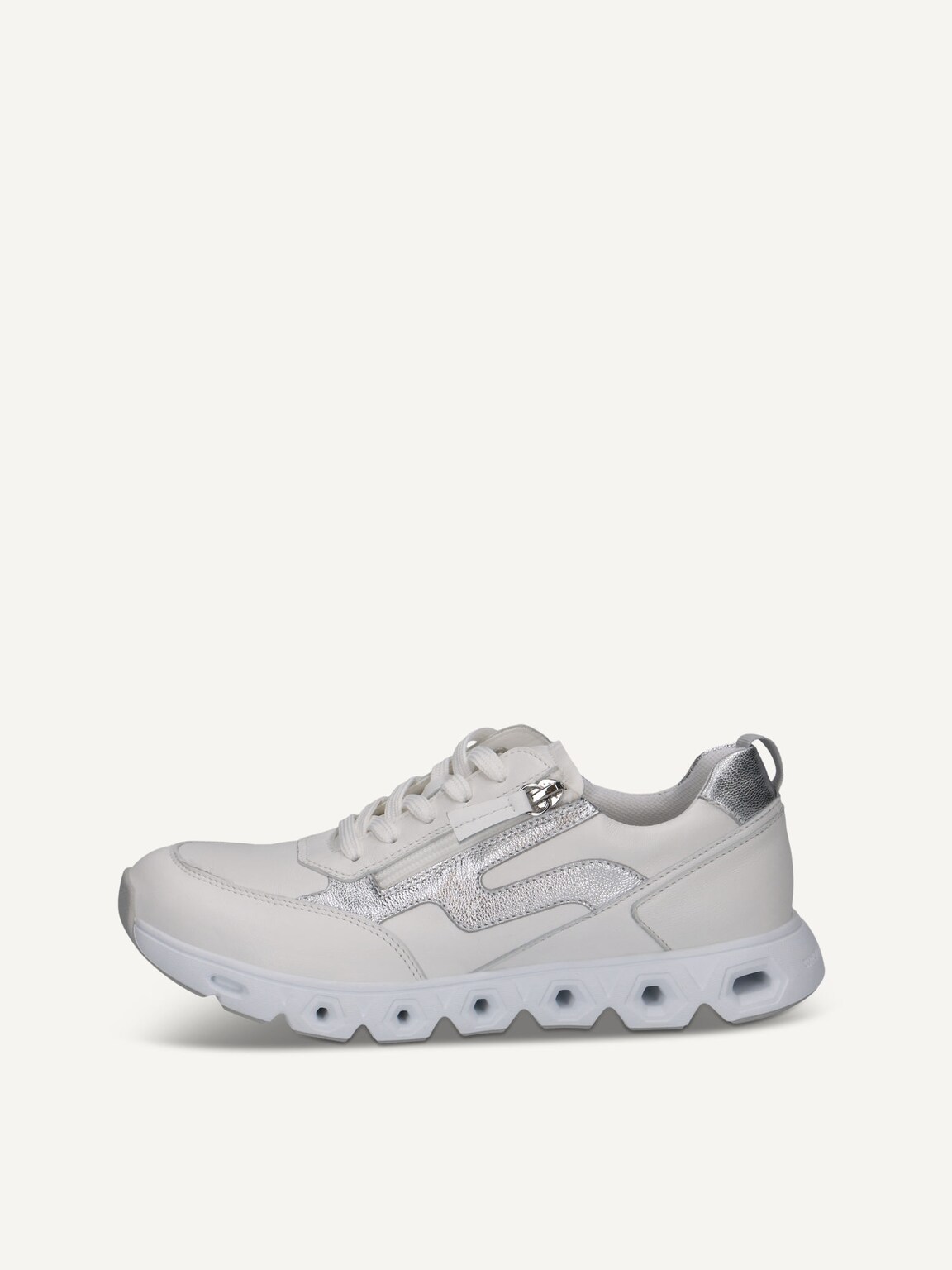 Caprice, Leather Sneaker - white WHITE/SILVER, image 3 of 6
