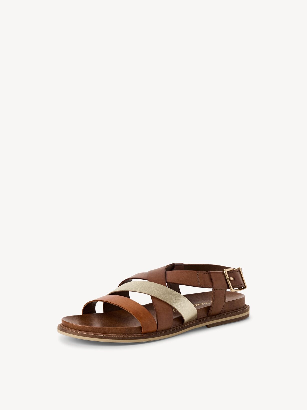 Marco Tozzi, Leather Sandal - brown COGNAC COMB, image 1 of 6