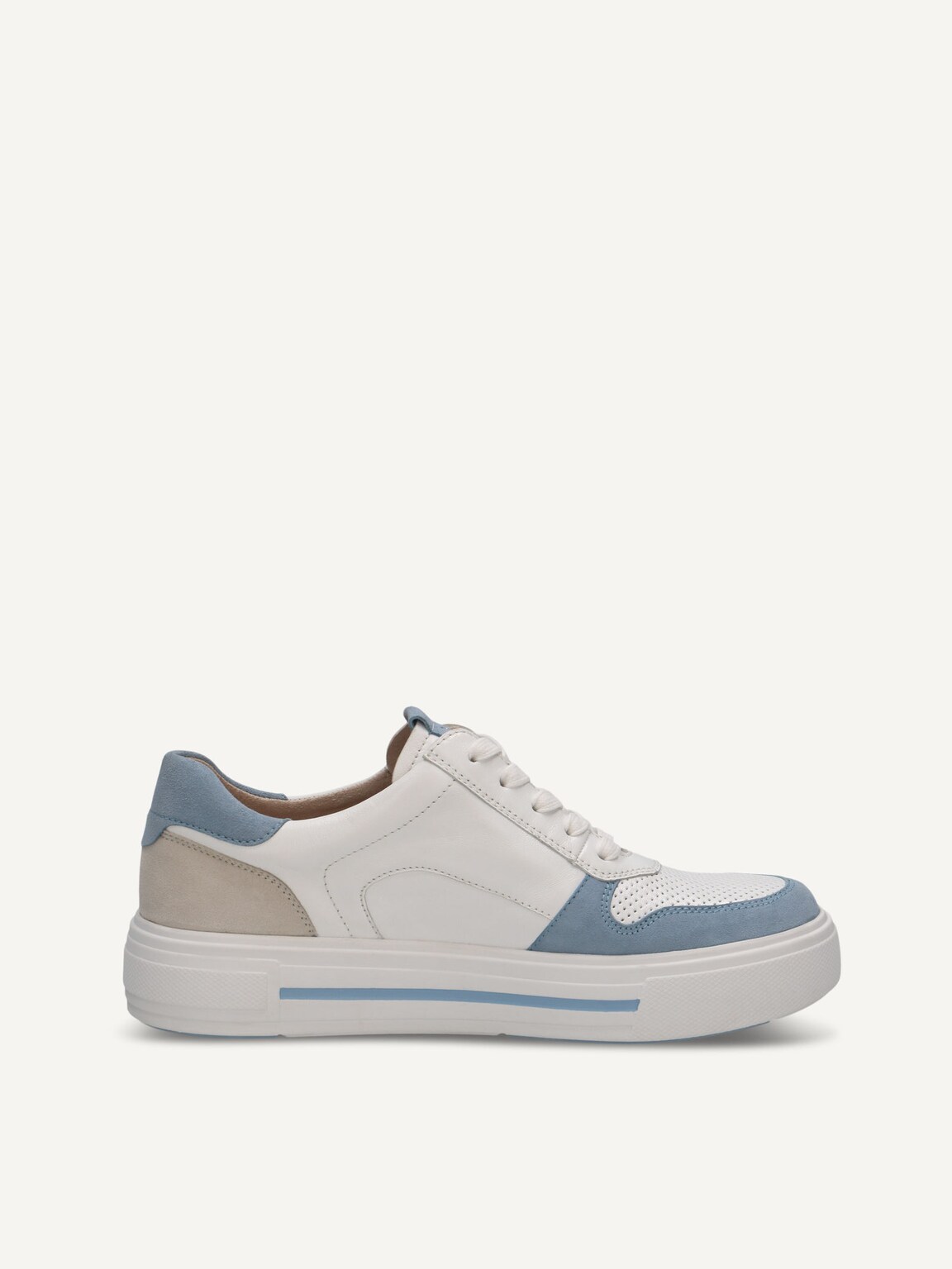Caprice, Leather Sneaker - blue JEANS/WHITE, image 3 of 5
