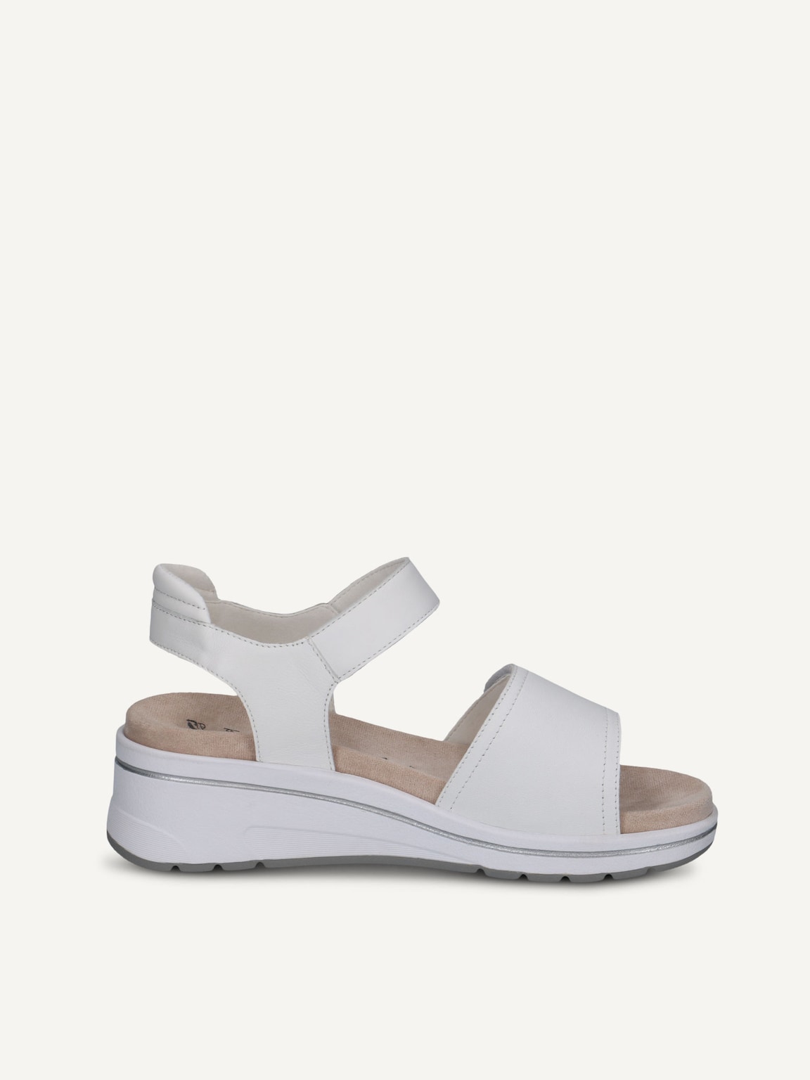 Caprice, Leather Heeled sandal - white WHITE NAPPA, image 3 of 5