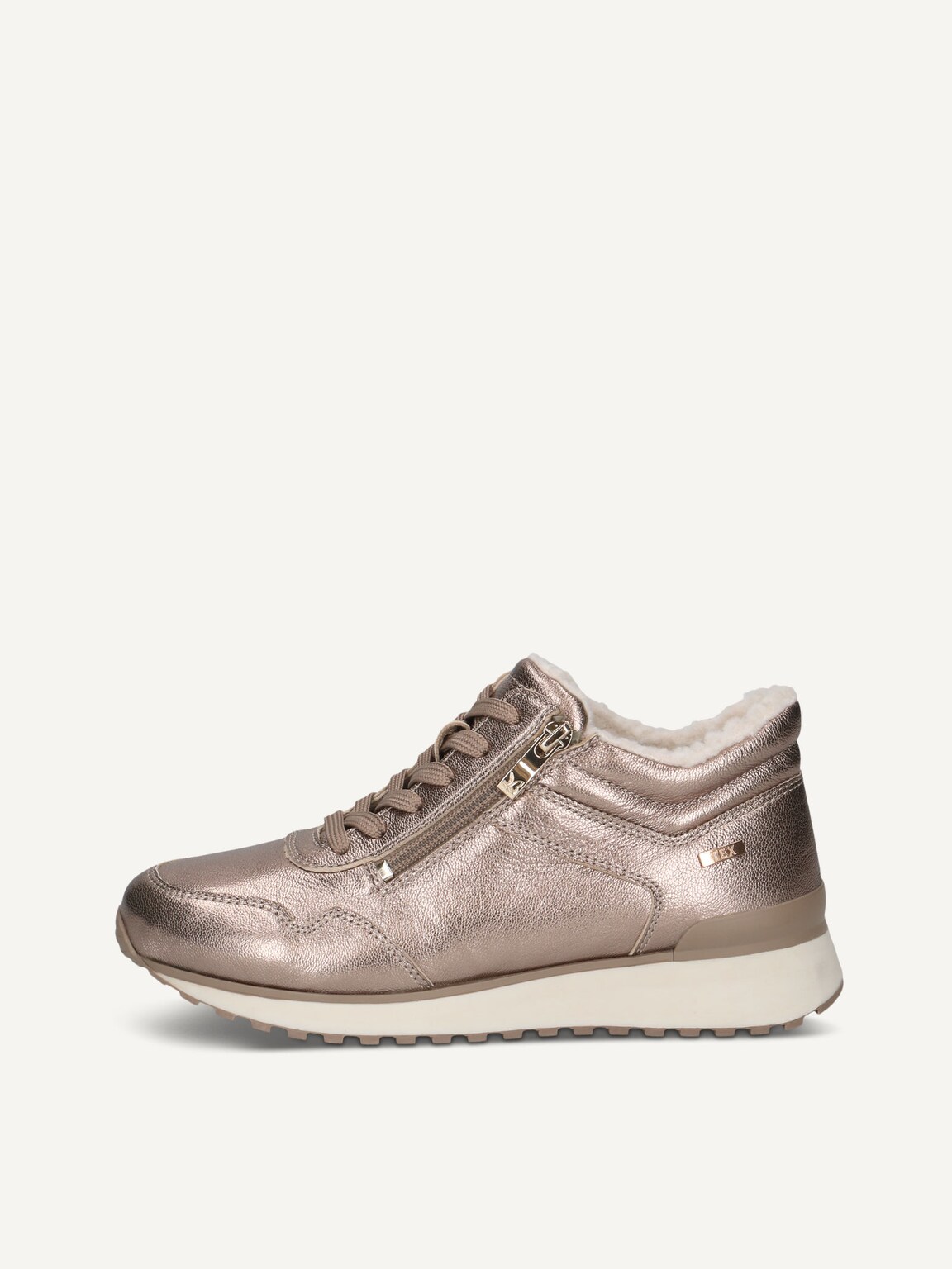 Caprice, Leather Sneaker - brown warm lining TAUPE METALLIC, image 4 of 10
