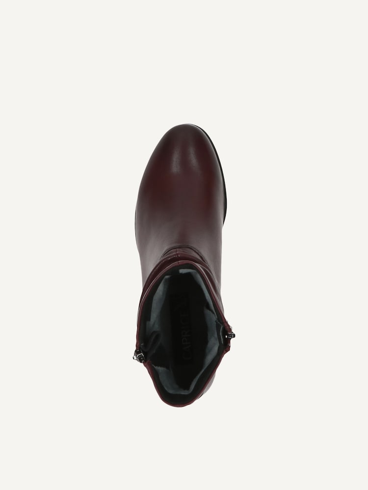 Caprice, Bottine en cuir - rouge BORDEAUX NAPPA, image 5 sur 6