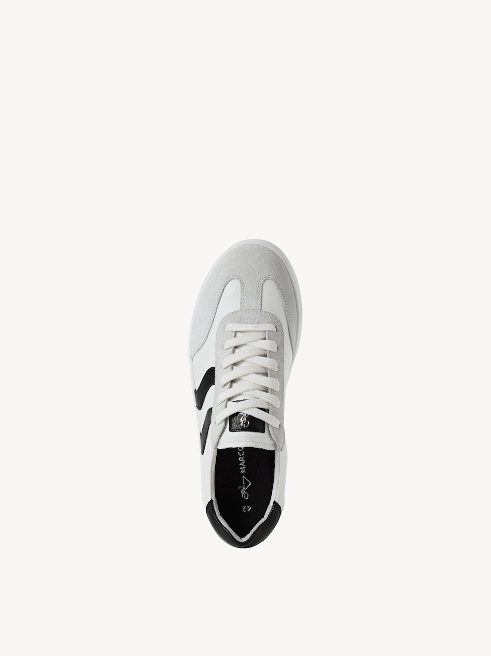 Marco Tozzi, Leren Sneaker - wit WHITE/BLACK, afbeelding 6 van 7