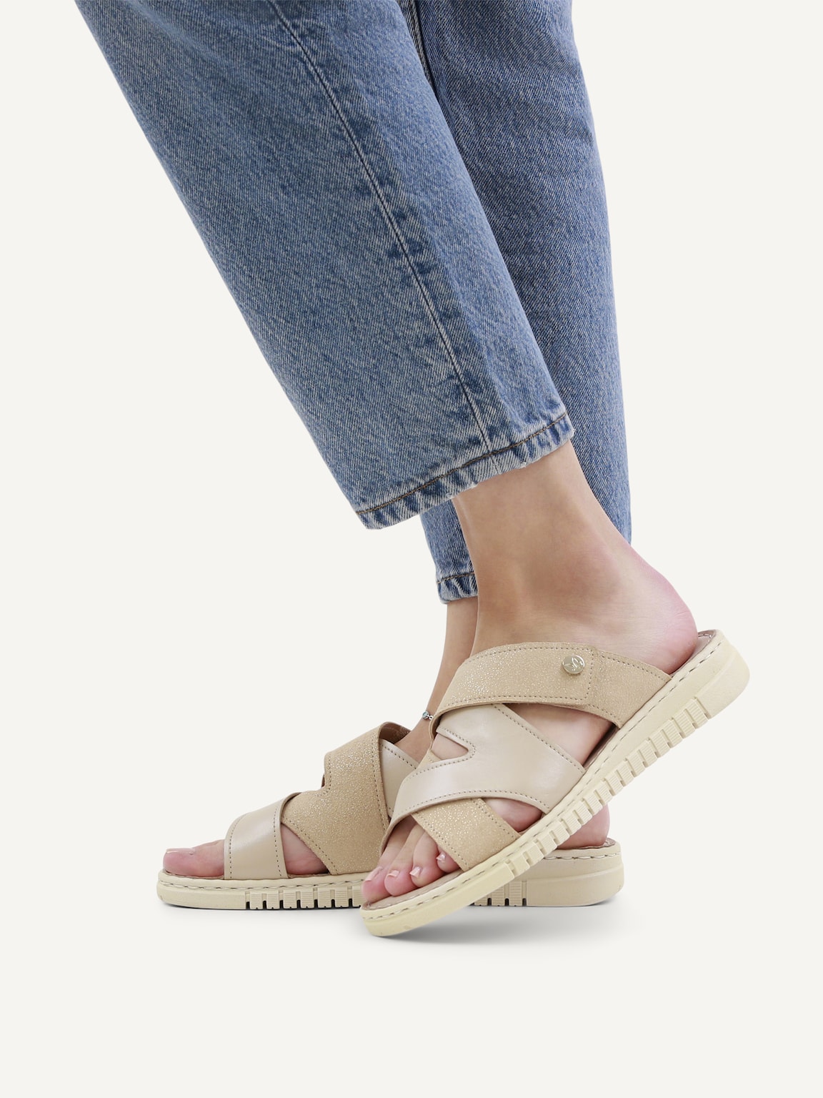 Caprice, Leather Mule - beige BEIGE PERL.COM, image 2 of 6