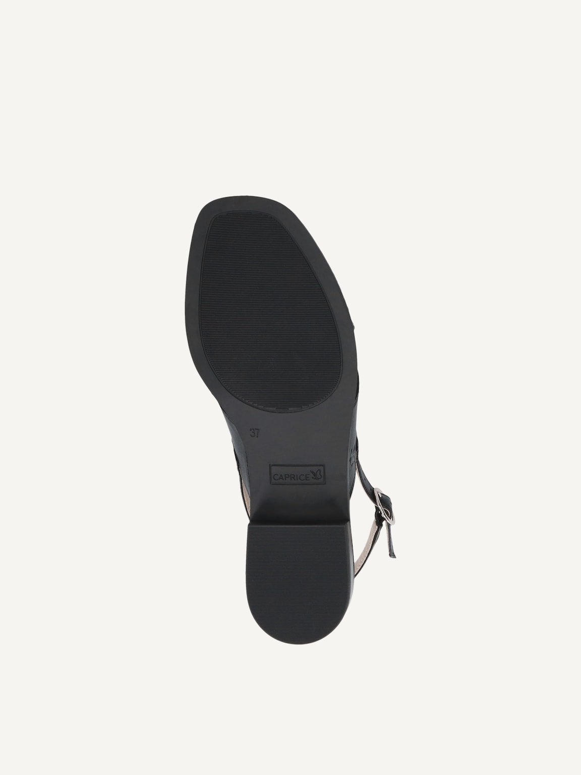Caprice, Leather Heeled sandal - brown BLACK NAPPA, image 4 of 5