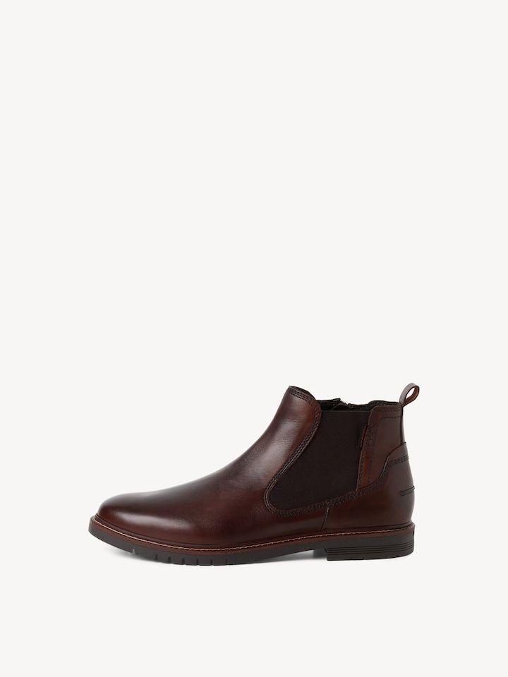 Marco Tozzi, Leather Chelsea boot - brown, DK.BROWN