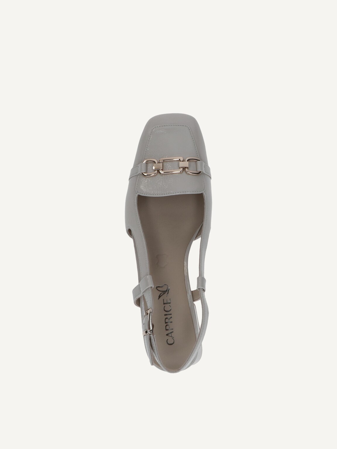 Caprice, Leather sling pumps - white SNOW NAPLAK, image 6 of 6