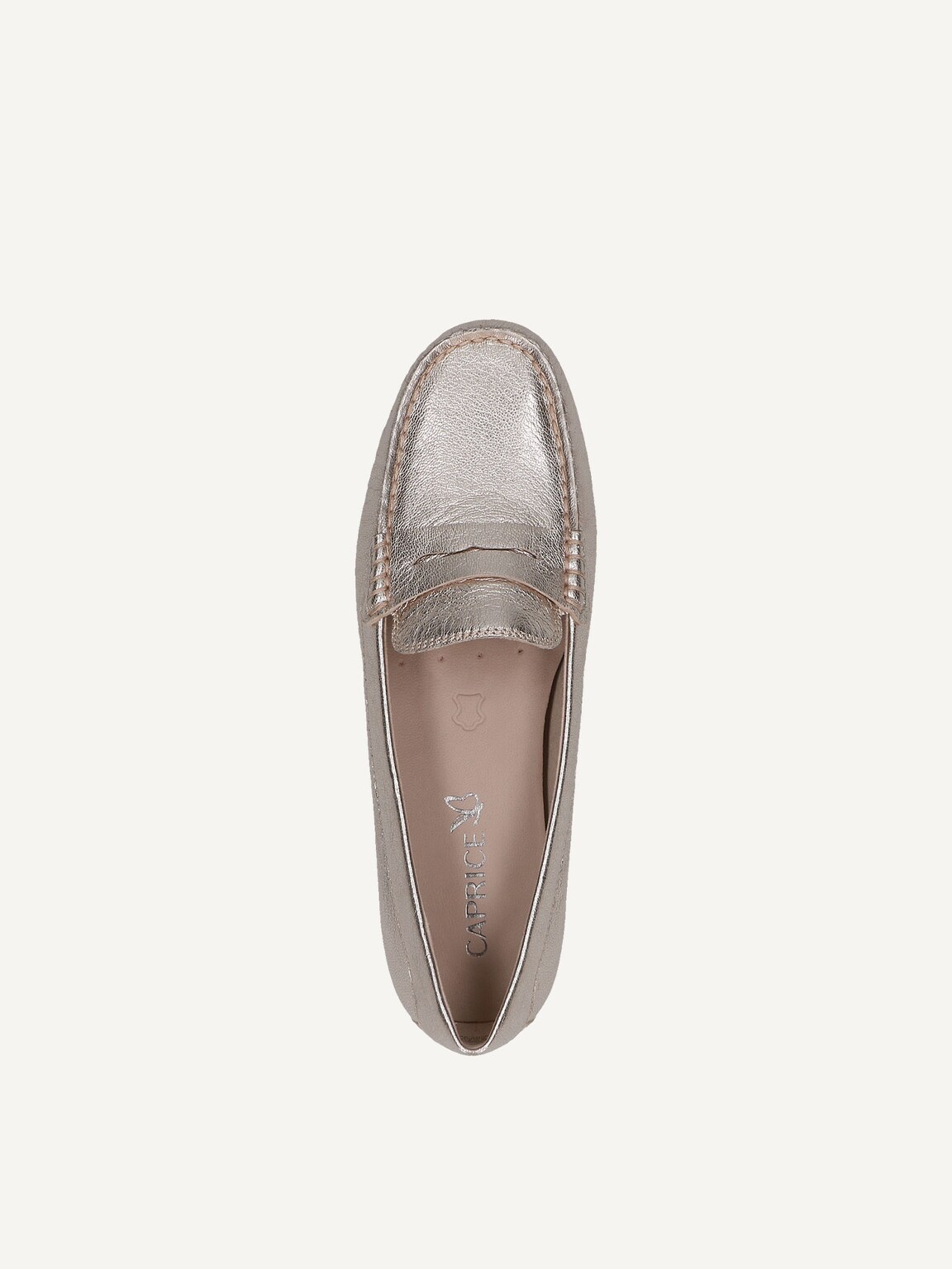 Caprice, Leather Moccasin - metallic PLATIN METAL., image 5 of 5