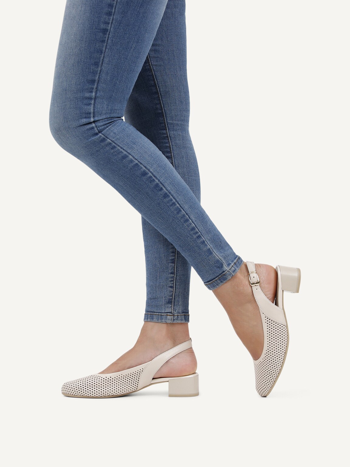 Caprice, Leather sling pumps - beige CREAM NAPPA, image 3 of 7