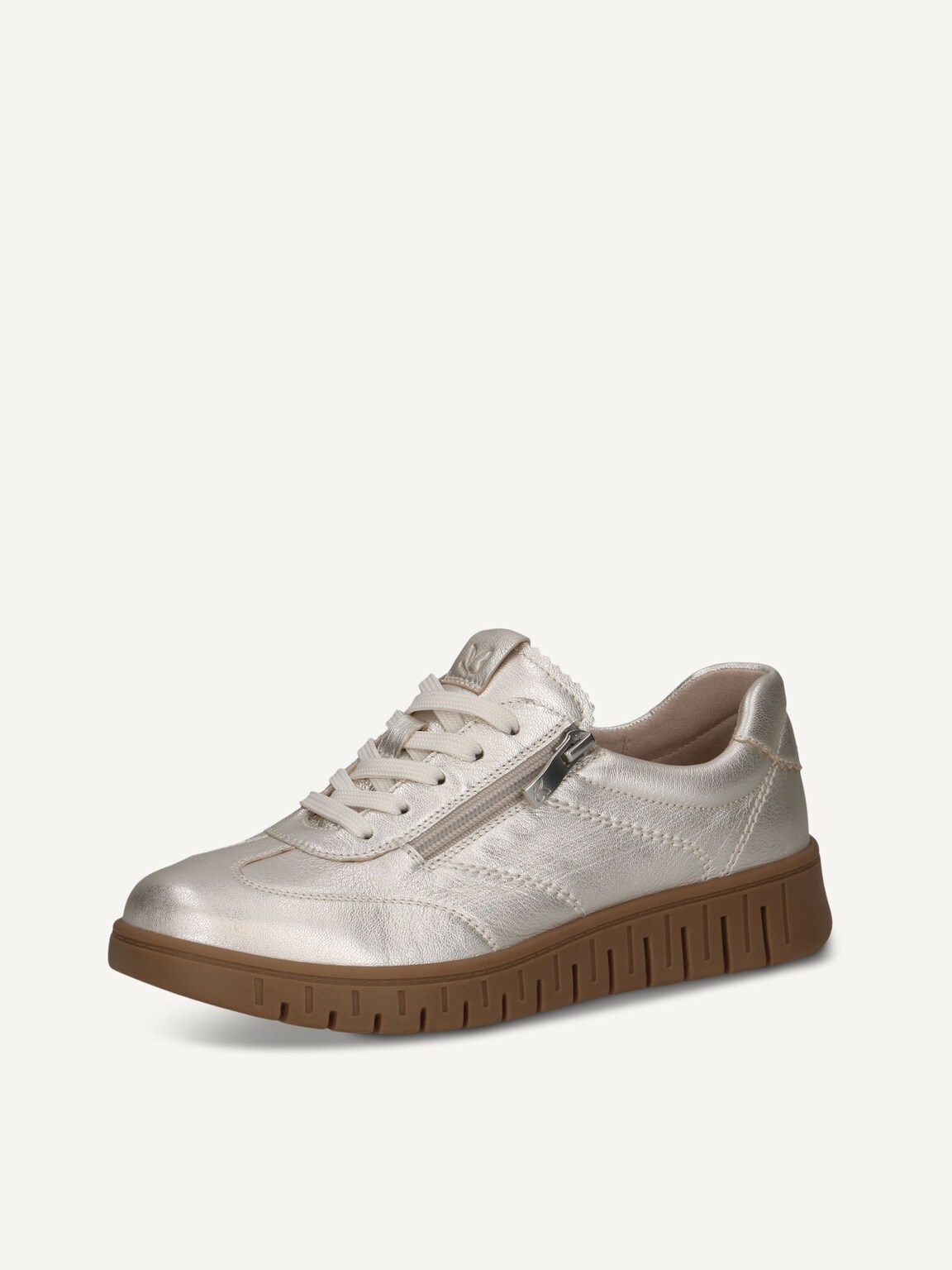 Caprice, Leather Sneaker - metallic PLATIN METAL., image 1 of 5
