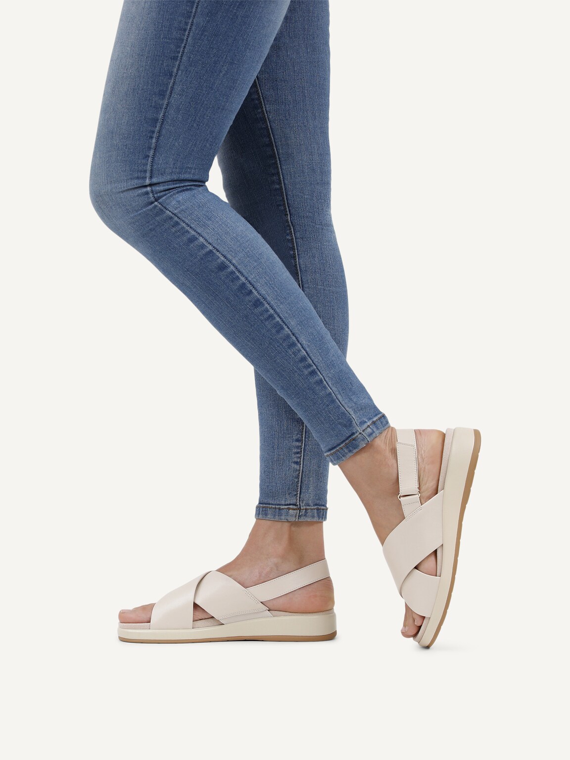Caprice, Leather Sandal - beige CREAM PERLATO, image 2 of 6