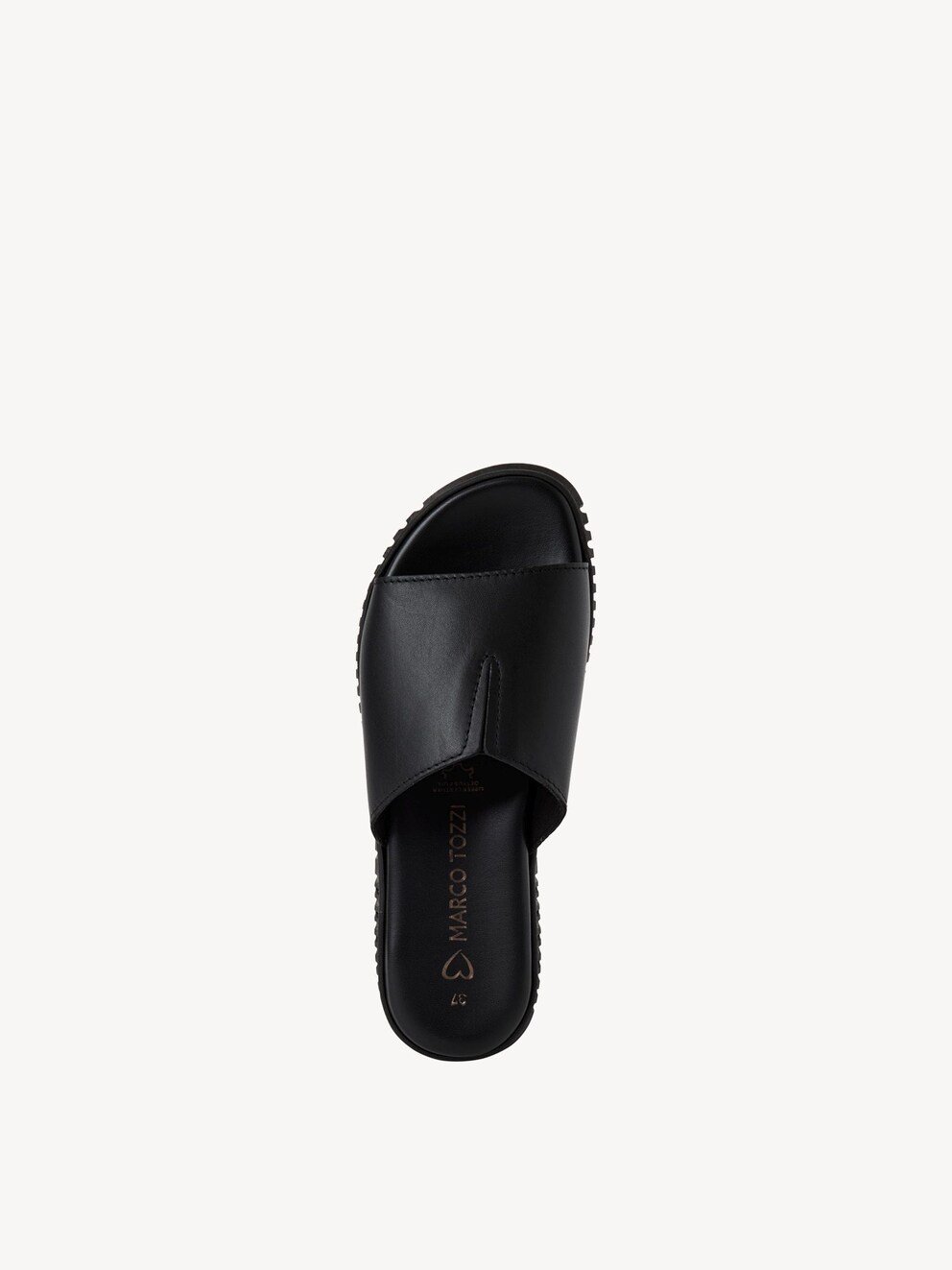Marco Tozzi, Læder pantolette - sort BLACK, billede 5 af 6