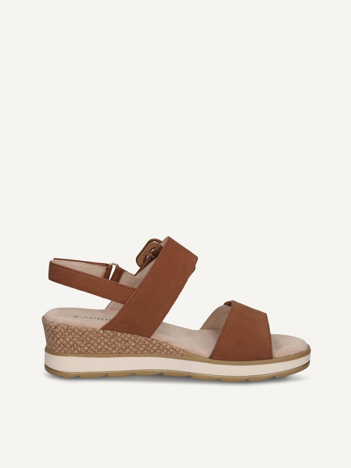 Caprice, Sandale à talon en cuir - marron COGNAC NUBUC, image 4 sur 6