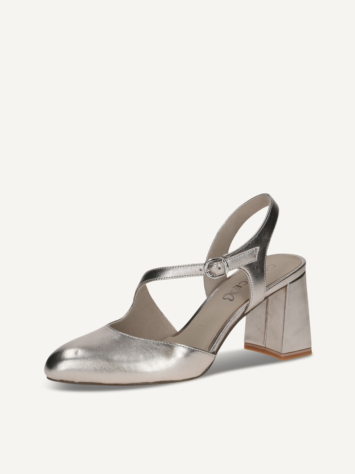 Caprice, Leather sling pumps - brown TAUPE METALLIC, image 1 of 5