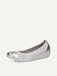 Selected, Caprice, Leather Ballerina - white WHITE/SILVER