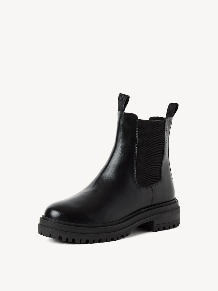 Marco Tozzi, Leather Chelsea boot - black warm lining, BLACK, Image 3 of 7