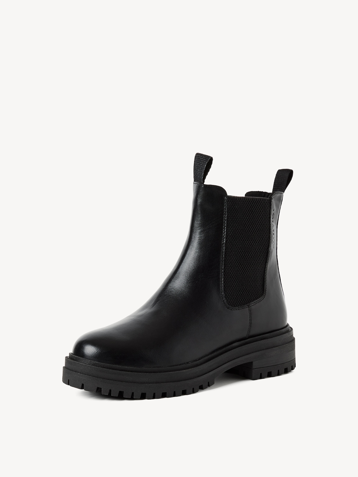 Marco Tozzi, Leather Chelsea boot - black warm lining, BLACK, Image 3 of 7