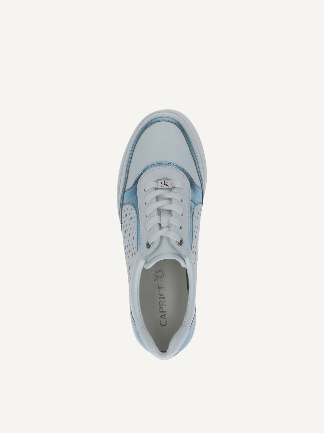 Caprice, Basket en cuir - noir WHITE/LT.BLUE, image 4 sur 5