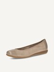 Not selected, Caprice, Leather Ballerina - beige SAND COMB