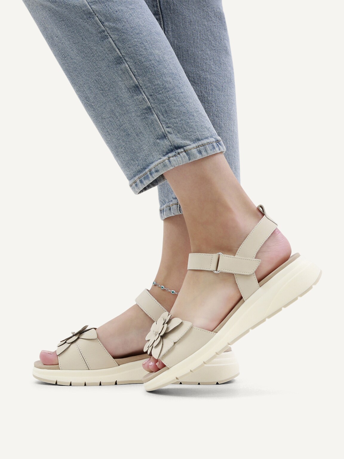 Caprice, Leather Sandal - white SNOW NUBUC, image 2 of 6