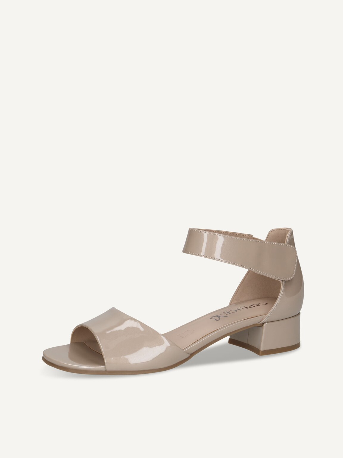 Caprice, Leather Heeled sandal - beige BEIGE PATENT, image 1 of 5