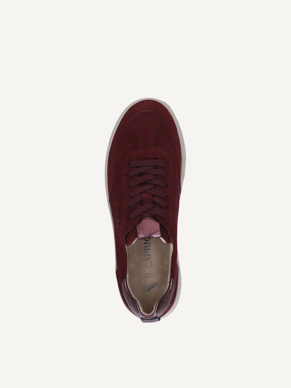 Caprice, Basket en cuir - rouge BORDEAUX COMB, image 5 sur 6