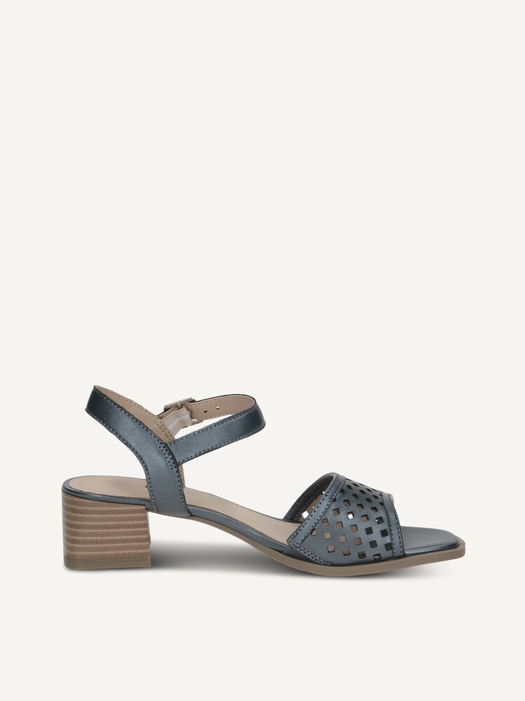 Caprice, Sandale à talon en cuir - bleu BLUE PERLATO, image 4 sur 6