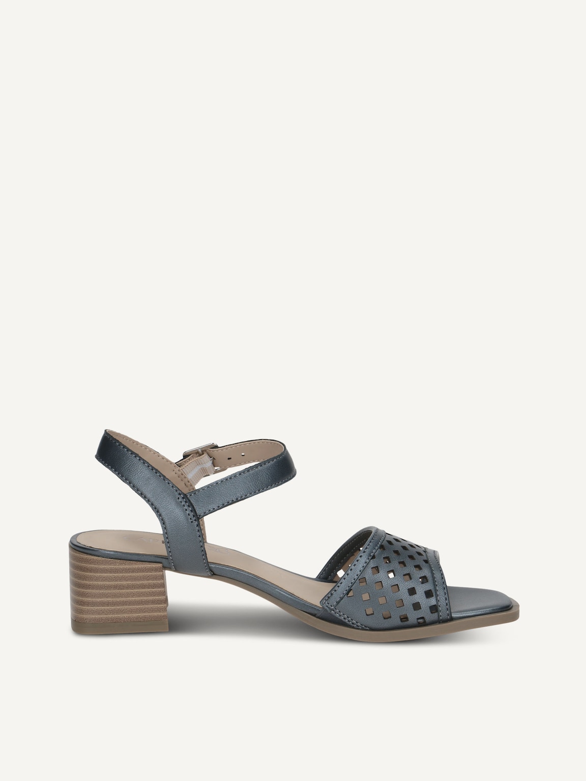 Caprice, Leather Heeled sandal - blue BLUE PERLATO, image 4 of 6