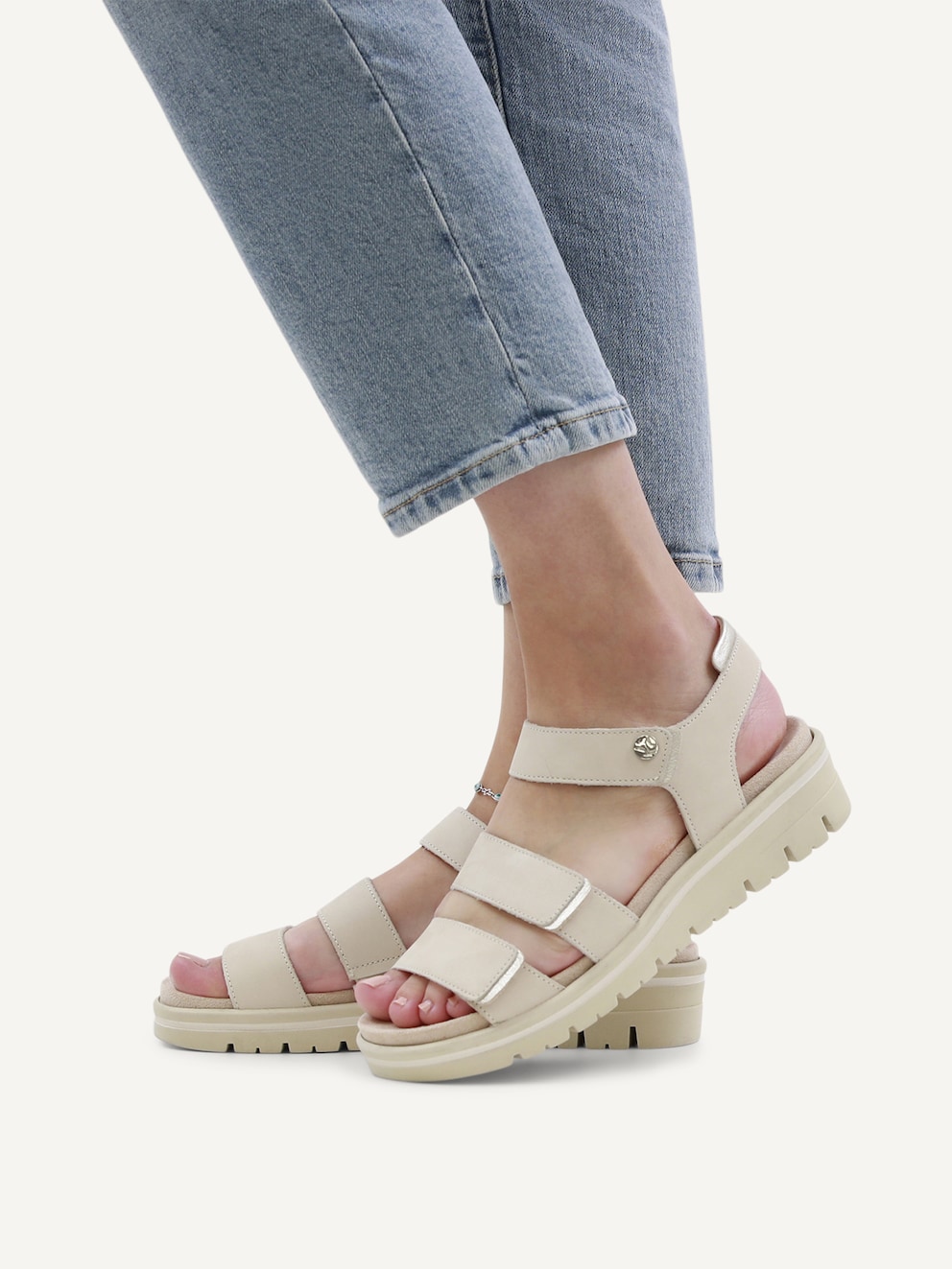 Caprice, Sandale en cuir - blanc SNOW COMB, image 2 sur 6