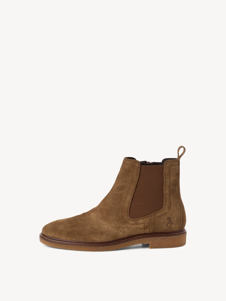 Marco Tozzi, Leather Chelsea boot - brown COGNAC