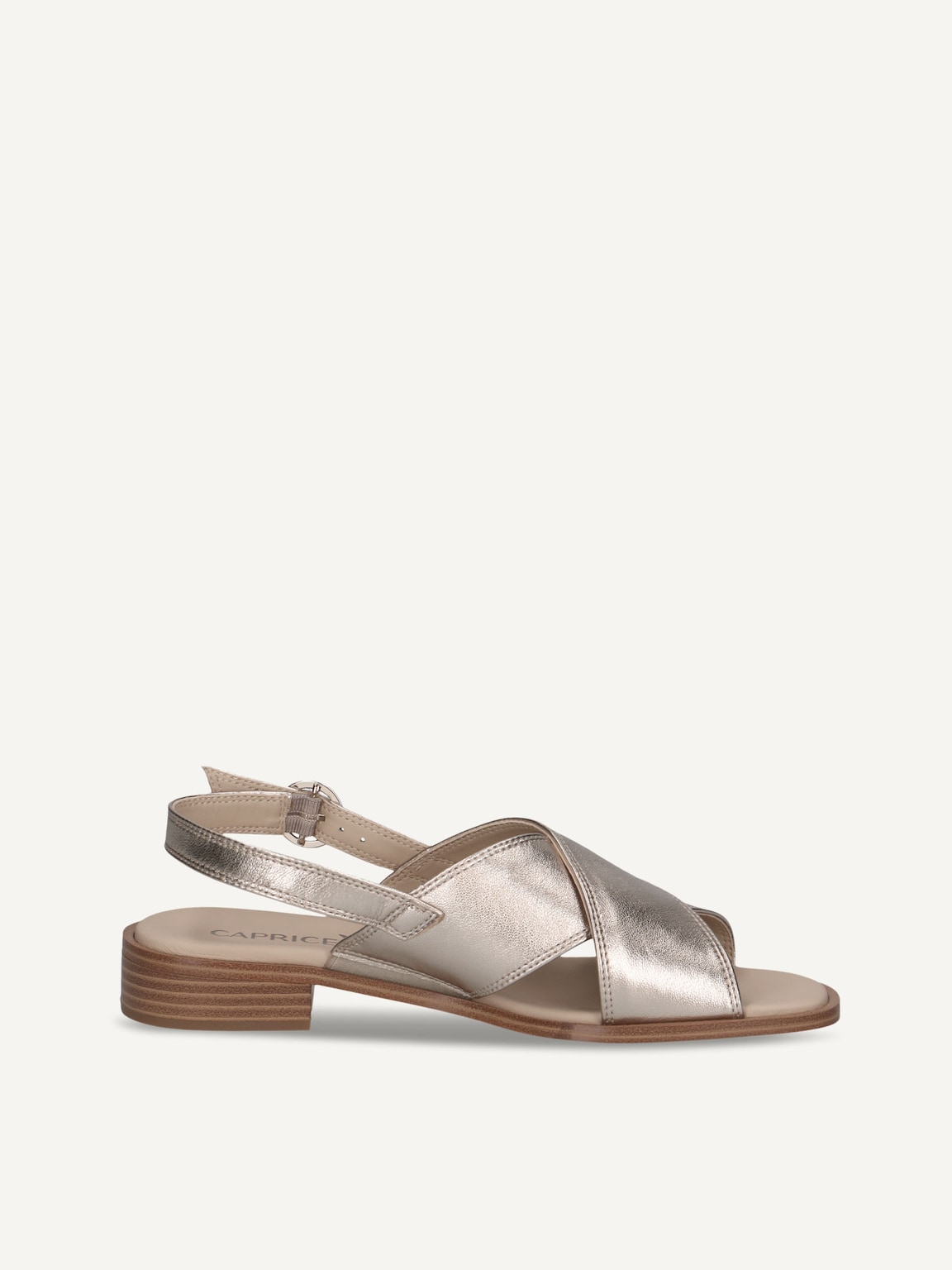 Caprice, Leather Heeled sandal - brown TAUPE METALLIC, image 3 of 5