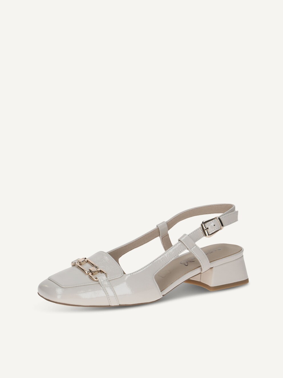 Caprice, Leather sling pumps - white SNOW NAPLAK, image 1 of 6