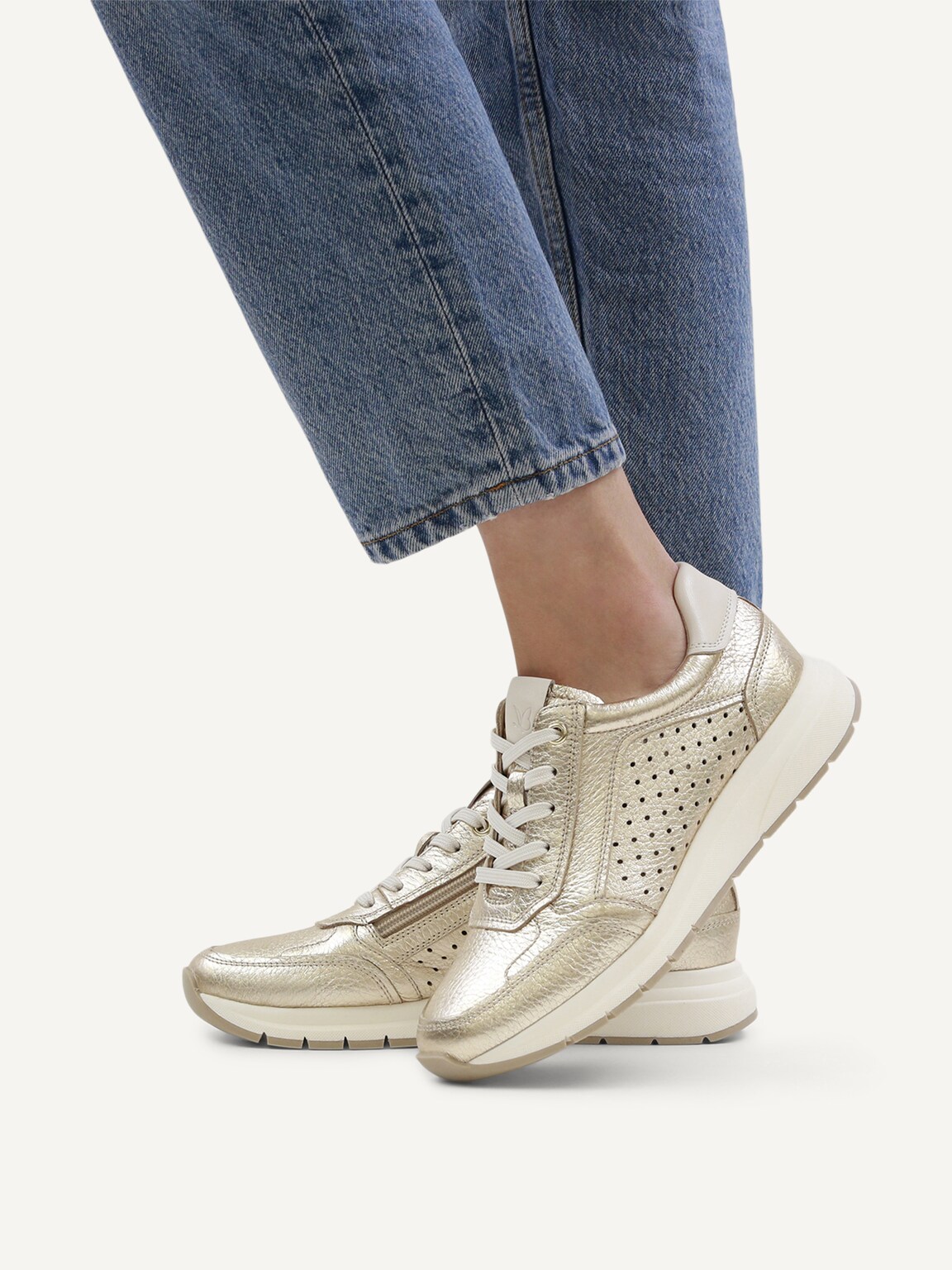 Caprice, Leather Sneaker - metallic LT.GOLD DEER, image 2 of 6