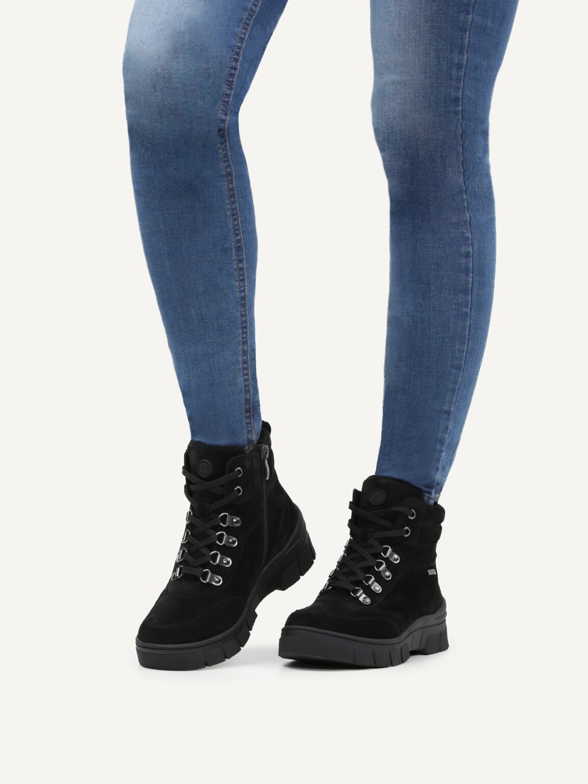 Caprice, Leather Bootie - black warm lining BLACK SUEDE, image 2 of 6