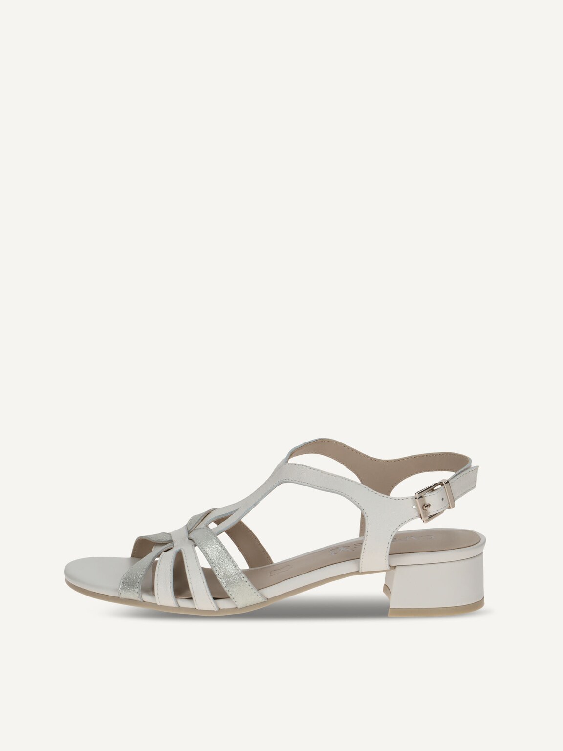 Caprice, Leather Heeled sandal - white OFFWH/SILVER, image 2 of 5