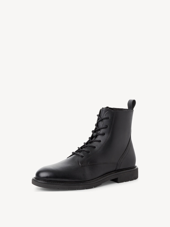 Marco Tozzi, Leren Enkellaarsje - zwart BLACK