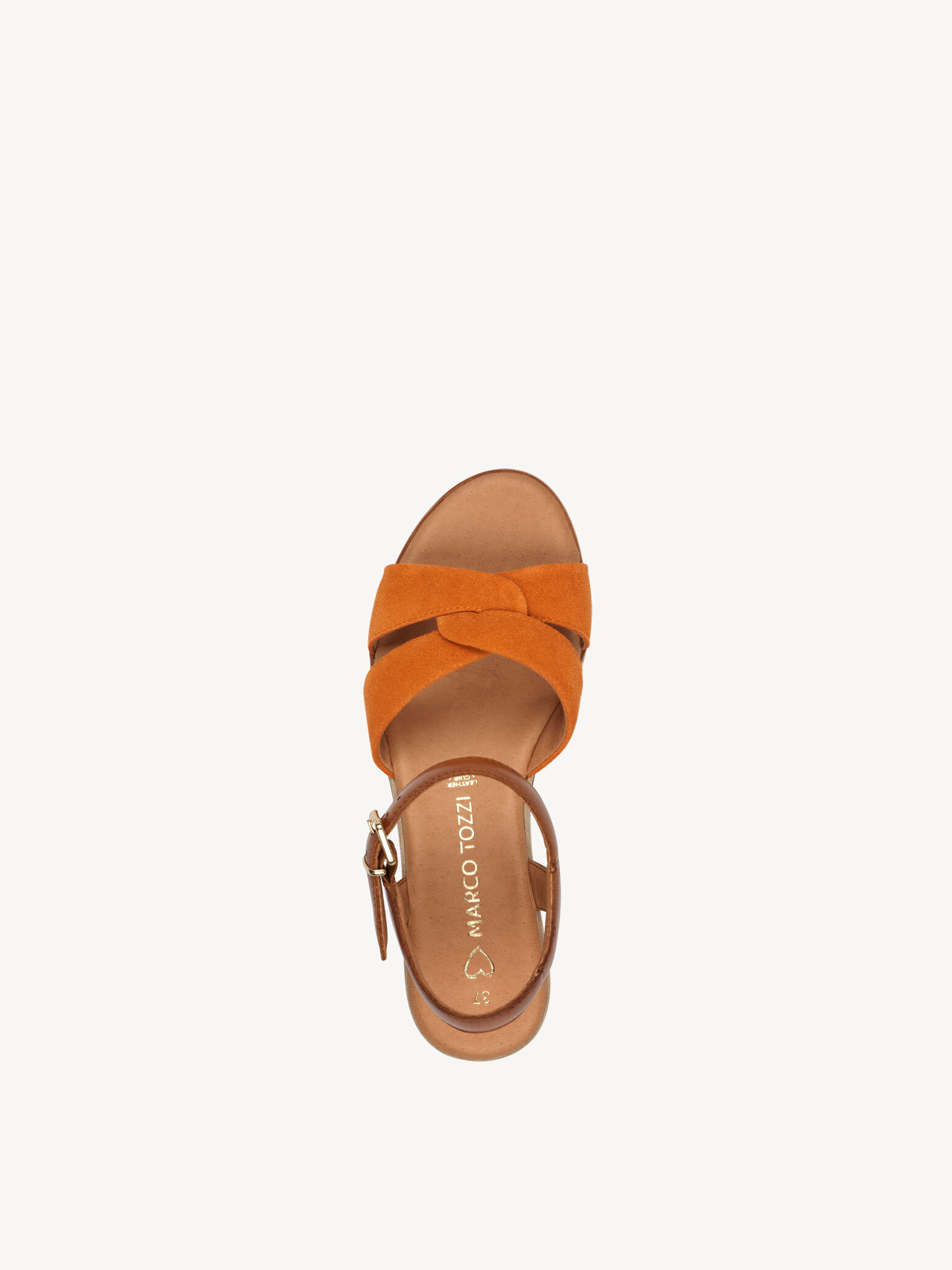 Marco Tozzi, Sandale en cuir - orange MANGO COMB, image 5 sur 6