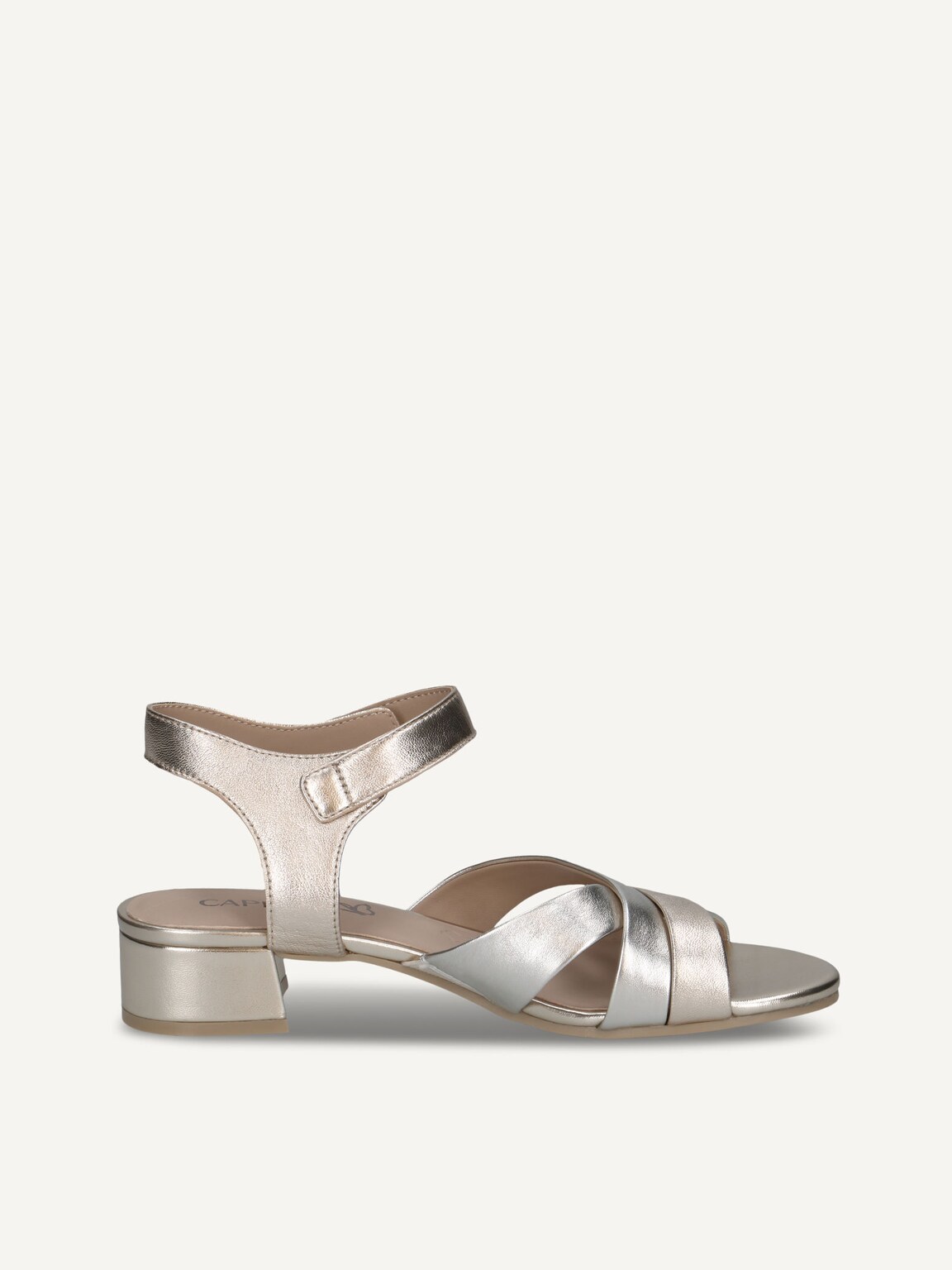 Caprice, Leather Heeled sandal - metallic LT.GOLD COMB, image 4 of 6