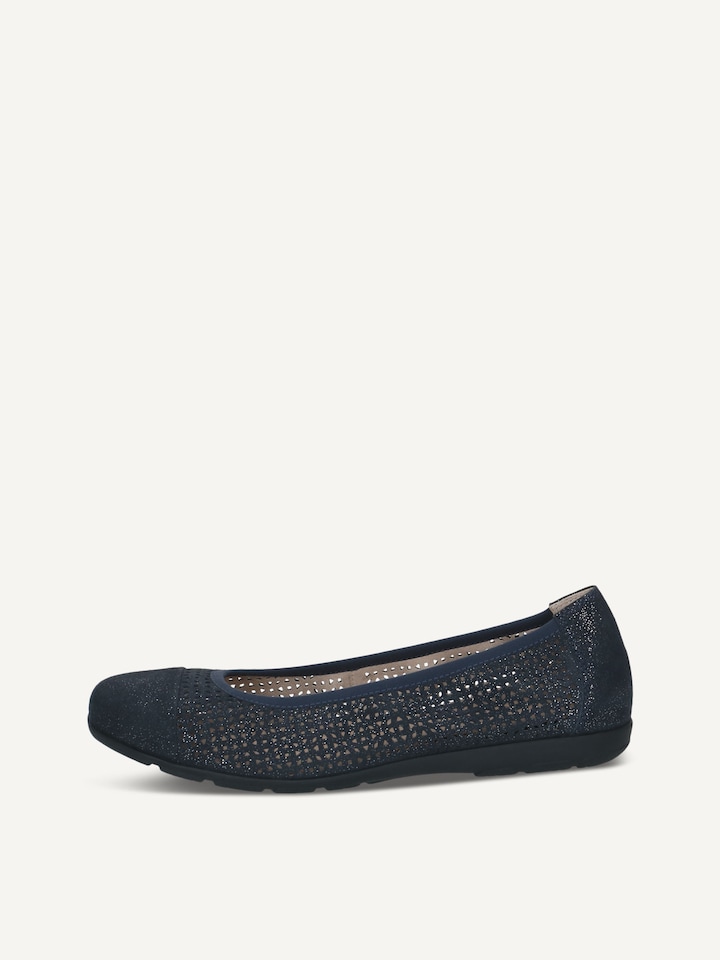 Caprice, Ballerine en cuir - bleu OCEAN SPARKLE