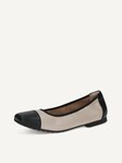Not selected, Caprice, Leather Ballerina - beige CREAM/BLACK